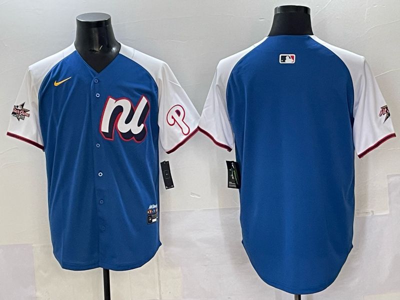 Men Philadelphia Phillies Blank Blue All star 2025 Nike MLB Jersey style 02